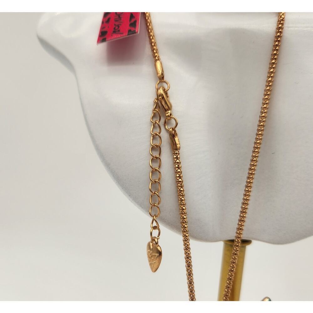 NWT Betsey Johnson Jeweled Bunny Carrot 24" Goldtone Chain Lobster Claw‎ Clasp - Picture 4 of 9